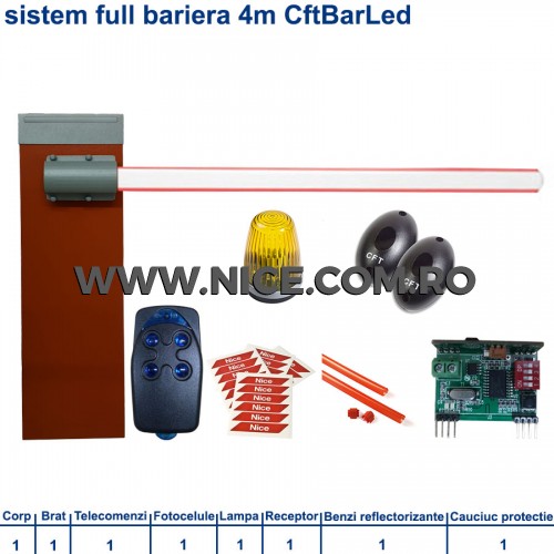 Sistem Full Bariera Automata Acces Parcare Tip Semafor 4m CftBarLed